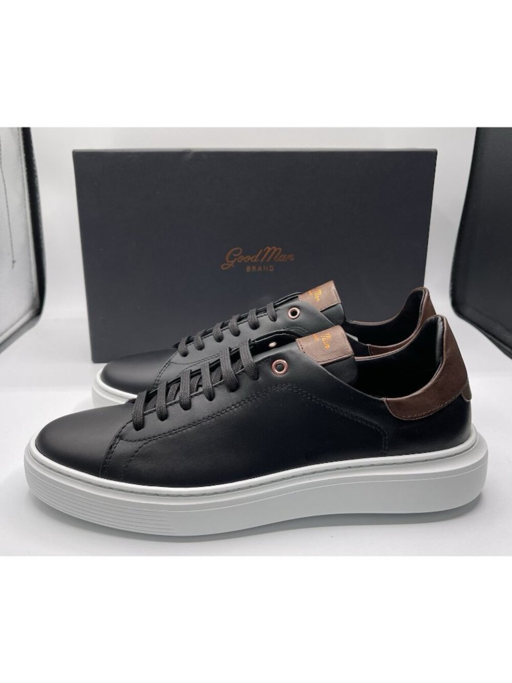 Good Man Brand Legend London Black Dark Italy Leather Sneakers Men's Size 8